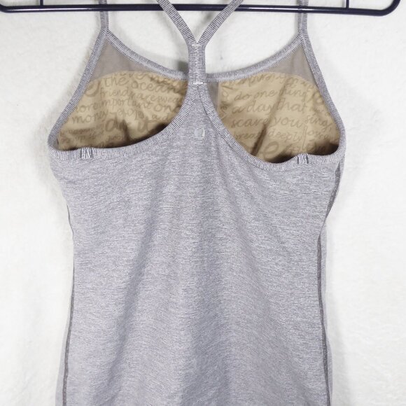 Grey horizontal stripes Lululemon tank Size 6 - Picture 2 of 4